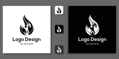 logo ontwerp schorpioen ontbranden, branden, vlam, vuur, element, rood, concept staart met app-sjabloon vector