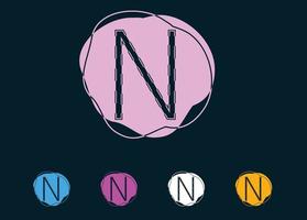 n letter logo en pictogram ontwerpsjabloon vector