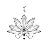 handgetekende geometrische lotus tattoo vector illustation