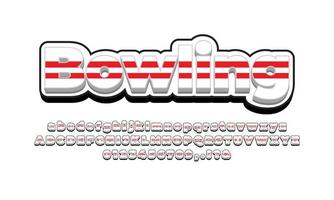 bowling tekst effect ontwerp vector