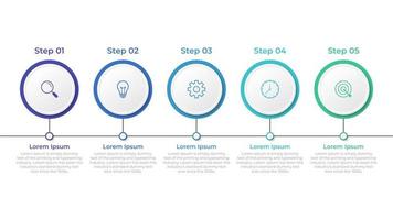 presentatie zakelijke infographic sjabloon met 5 opties vector