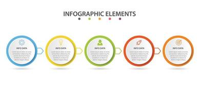 zakelijke infographic sjabloon. dun lijnontwerp met nummers 5 opties of stappen. vector