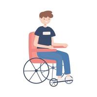 gehandicapte man in rolstoel vector