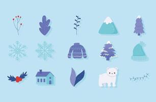 pictogrammen winterkleren vector