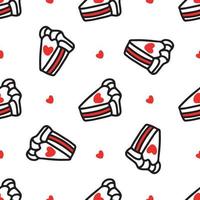 naadloos patroon met cupcakes met hart. vectorillustratie. ontwerp voor Valentijnsdag vector
