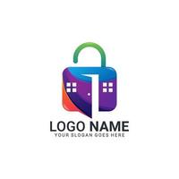 logo campur 4 sscolorful huisslot beveiliging logo ontwerp. bewerkbaar modern logo-ontwerp vector