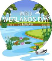 wereld wetlands dag logo ontwerp vector