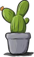 cactussen in potten. cartoon stijl vectorillustratie. vector