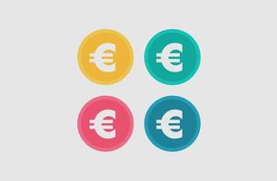 vectorillustratie van eenvoudige euro valuta. met 4 verschillende kleuren vector