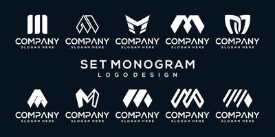 set collectie monogram brief logo sjabloon vector