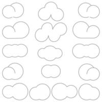 wolken verschillende vormen eenvoudige stijl vector