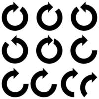 zwarte kleur cirkel pijlen pictogram. vector