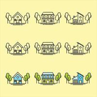 huis icon set collectie, gebruikt voor eigendom en milieu. vector