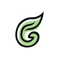 letter g logo blad vector ontwerpsjabloon