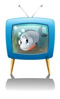 Een grote vis in de televisie vector