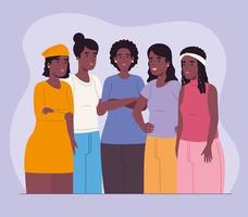 groep vrouwen afro-amerikaanse vector