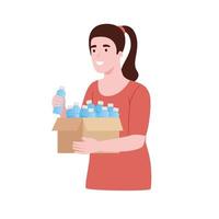 vrouw met flessen water vector