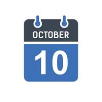 10 oktober kalender datum icoon vector