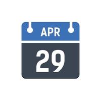 29 april kalender datum icoon vector