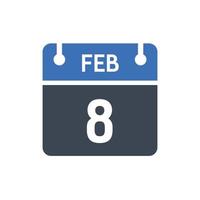 8 februari datum van de maandkalender vector