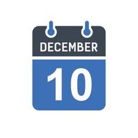 10 december kalender datum icoon vector