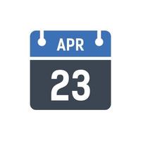 23 april kalender datum icoon vector