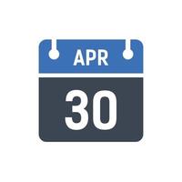 30 april kalender datum icoon vector
