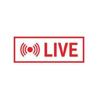 live stream, live icoon, live streaming icoon symbool vector