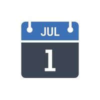 1 juli kalender datum icoon vector