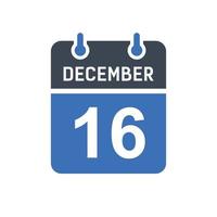 16 december kalender datum icoon vector