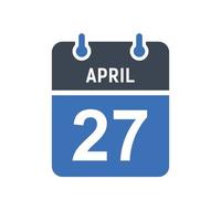 27 april kalender datum icoon vector