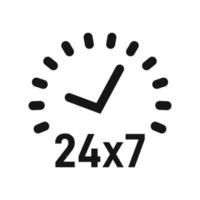 24 ondersteuningspictogram, 24 uur ondersteuning vector