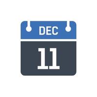 11 december kalender datum icoon vector