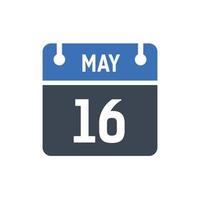 16 mei kalenderpictogram, datumpictogram vector