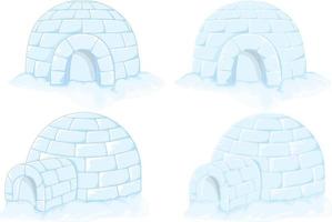 iglo-ijshuis in verschillende variaties geïsoleerde vector