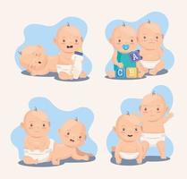 leuke groep babyjongens vector