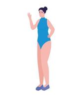 atletische vrouw met zwempak vector