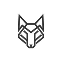 wolf lijntekeningen geometrisch logo ontwerp vector