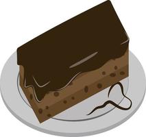 zoete heerlijke chocoladetaart pictogram illustratie element ontwerp. vector