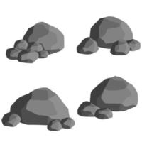 natuurlijke muurstenen en gladde en ronde grijze rotsen vector
