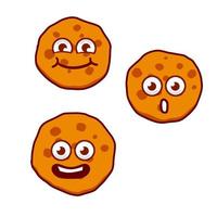 grappige koekjes met emoties. vector