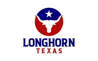 vintage label texas longhorn koe vector