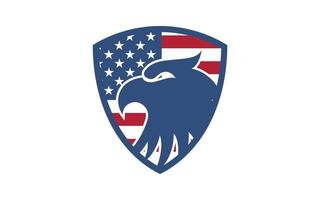 Amerikaanse adelaar schild logo ontwerp vector