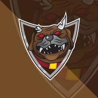 hond hoofd esport mascotte logo voor esport, gaming en sport premium gratis vector. vector