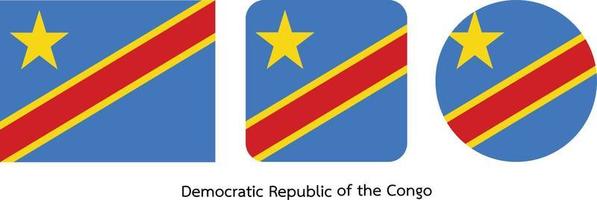 vlag van de democratische republiek congo, vectorillustratie vector