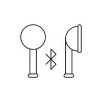 creatief bluetooth-hoofdtelefoonpictogram vector