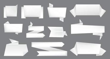 witte origami papier banners set. vector
