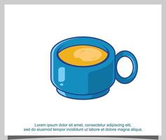 koffie of thee in een kopje logo-ontwerp vector