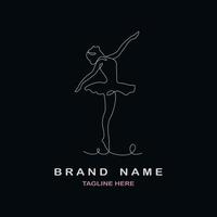 lijntekening ballerina in ballet beweging dans stijl logo sjabloon ontwerp vector voor merk of bedrijf en andere