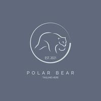 ijsbeer lijnstijl logo sjabloonontwerp voor merk of bedrijf en andere vector